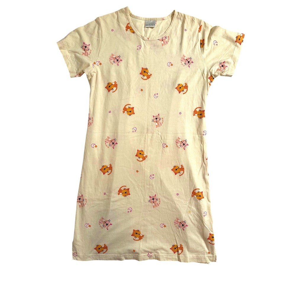 La Senza Lingerie 100% Cotton CATS‎ Sleep Shirt Nightgown Size Small
